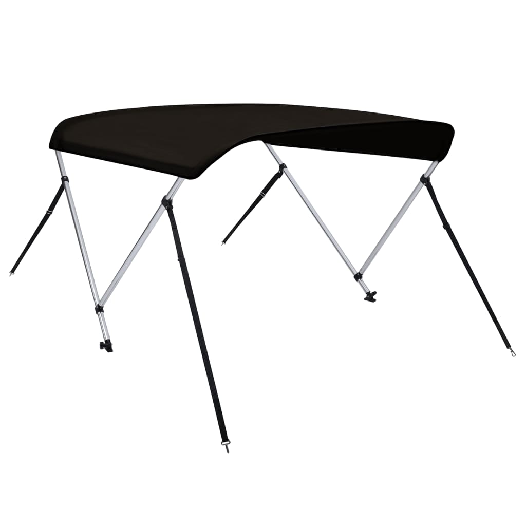 Bimini di Prua con Tendalino 2 Archi Nero 150x120x110 cm
