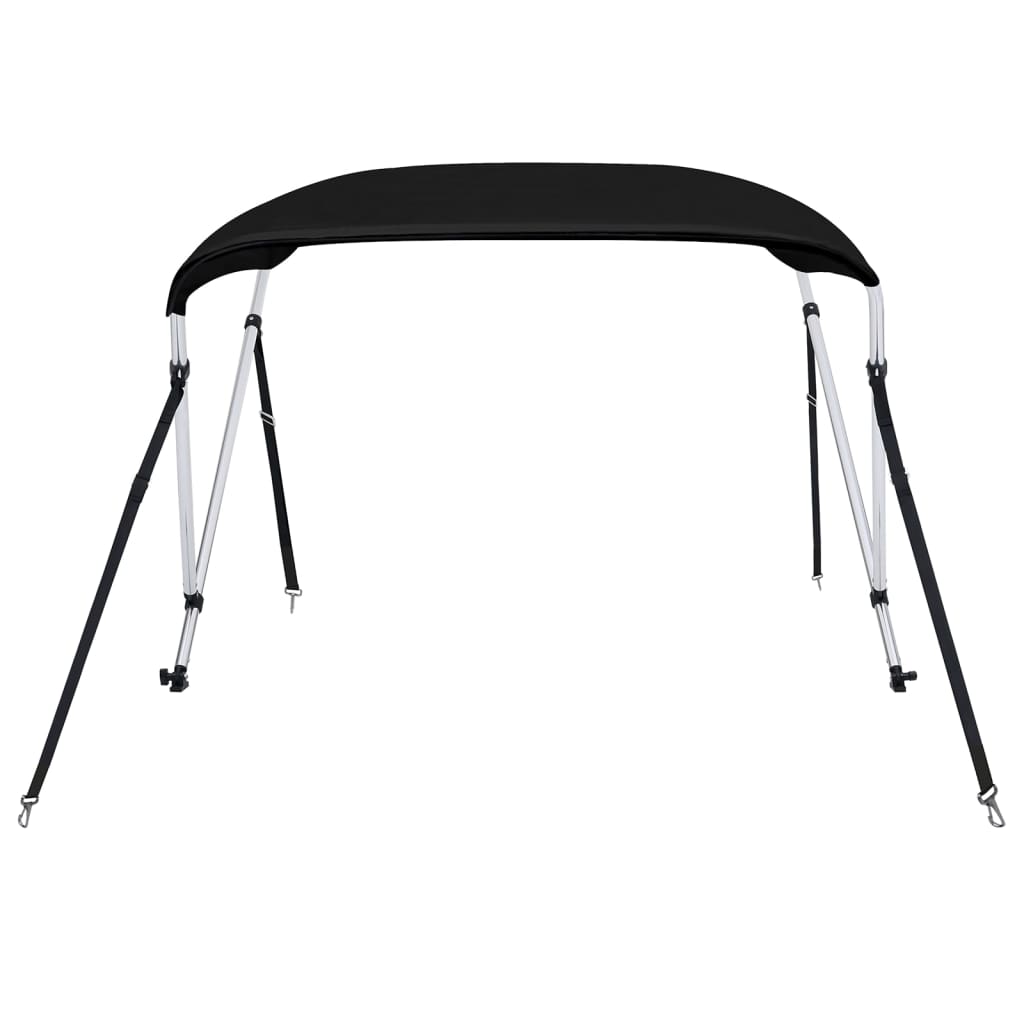 Bimini di Prua con Tendalino 2 Archi Nero 180x130x110 cm