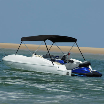 Bimini di Prua con Tendalino 2 Archi Nero 180x130x110 cm