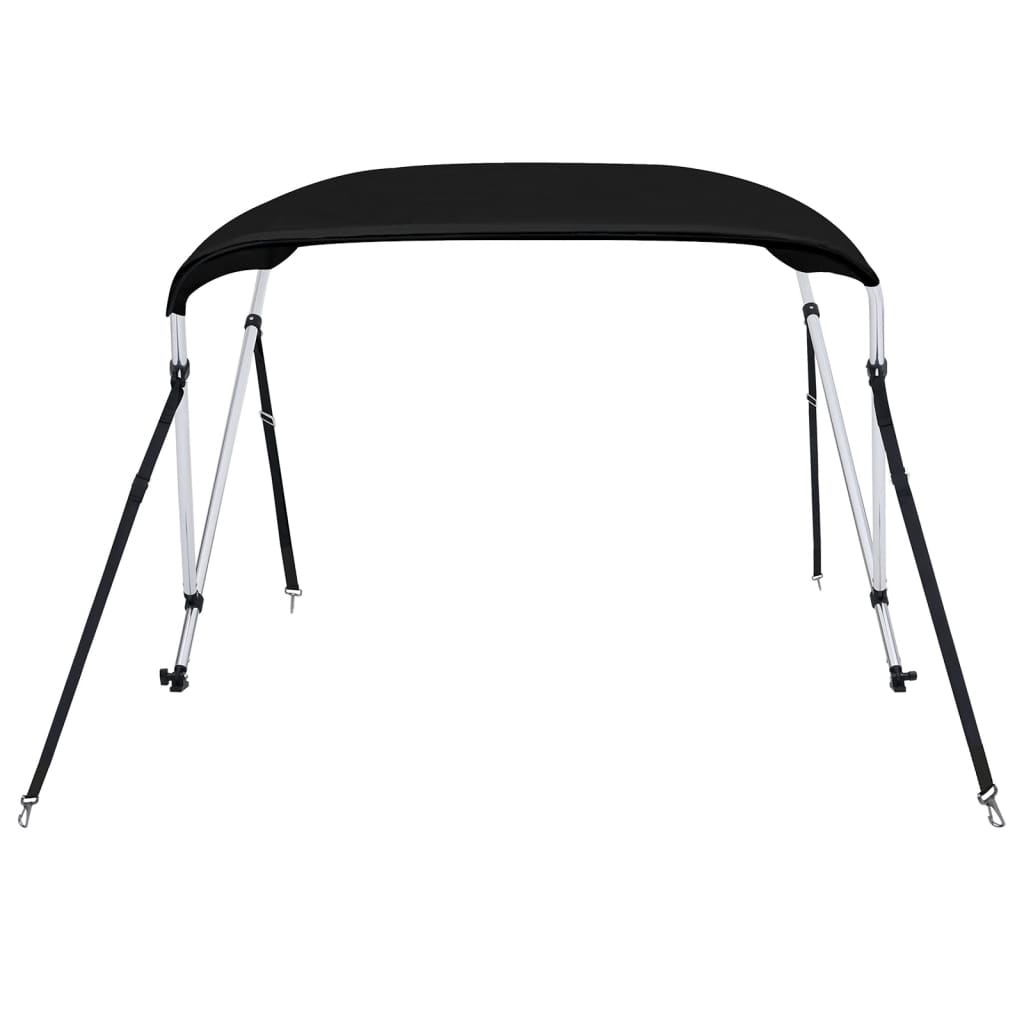 Bimini di Prua con Tendalino 2 Archi Nero 180x150x110 cm