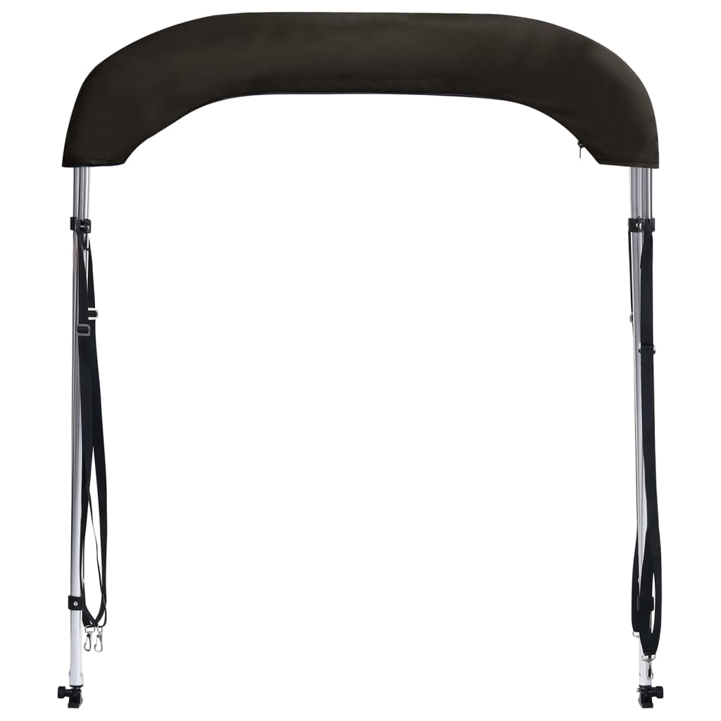 Bimini di Prua con Tendalino 2 Archi Nero 180x150x110 cm