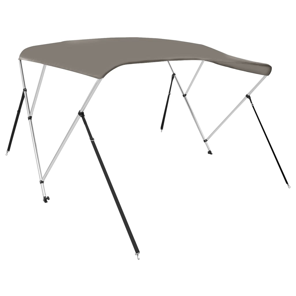 Bimini di Prua con Tendalino 3 Archi Grigio 183x180x137 cm