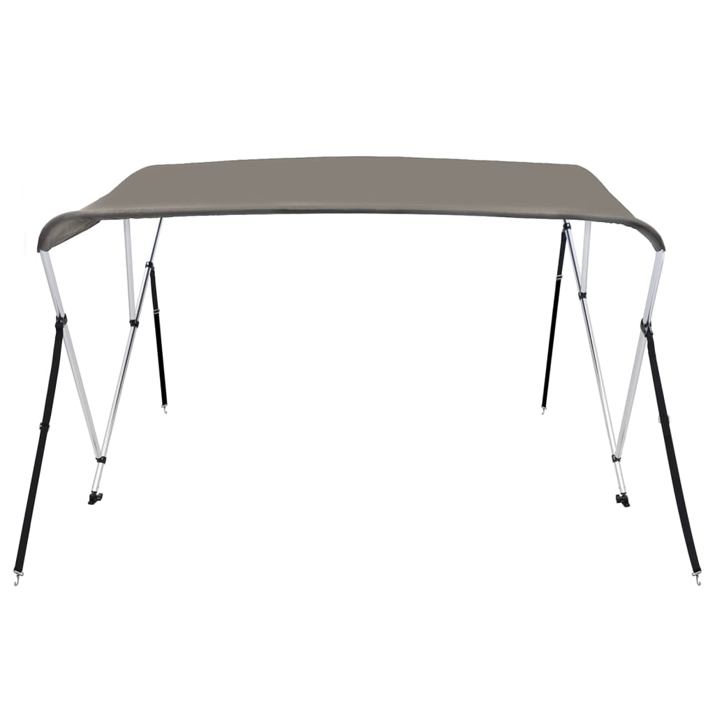 Bimini di Prua con Tendalino 3 Archi Grigio 183x180x137 cm