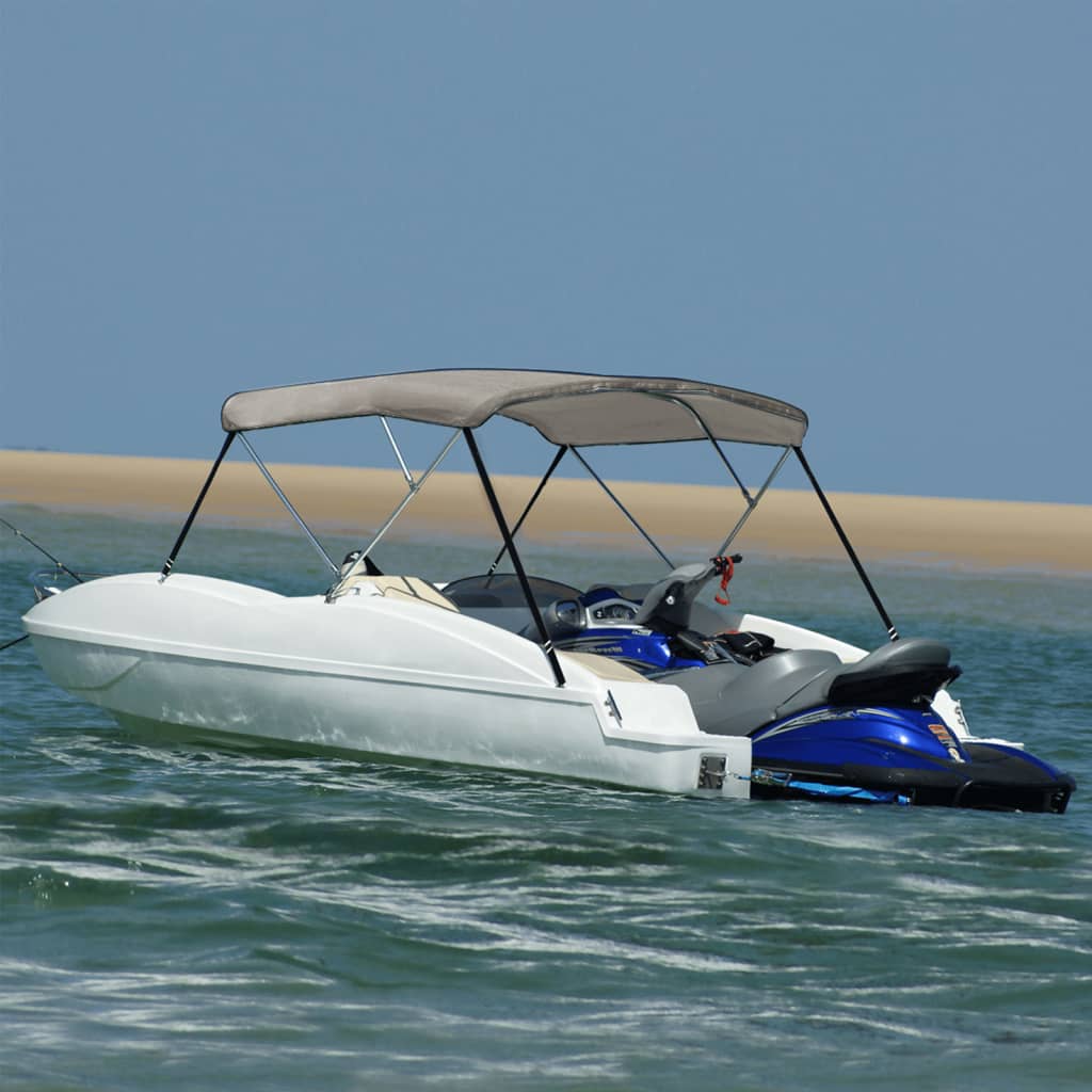 Bimini di Prua con Tendalino 3 Archi Grigio 183x196x137 cm