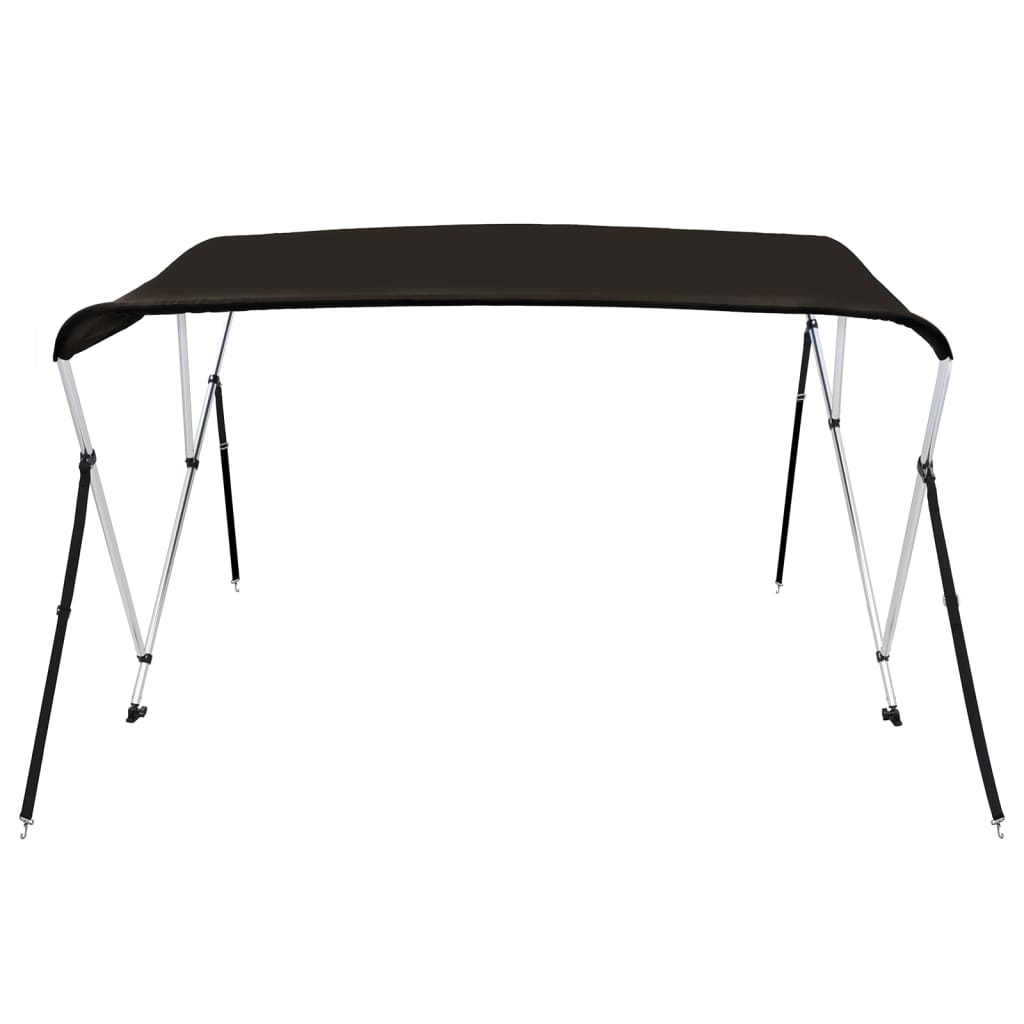 Bimini di Prua con Tendalino 3 Archi Nero 183x140x137 cm