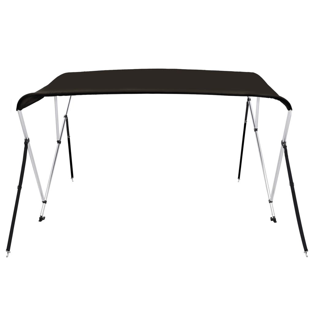 Bimini di Prua con Tendalino 3 Archi Nero 183x196x137 cm
