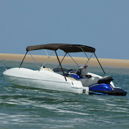 Bimini di Prua con Tendalino 3 Archi Nero 183x196x137 cm