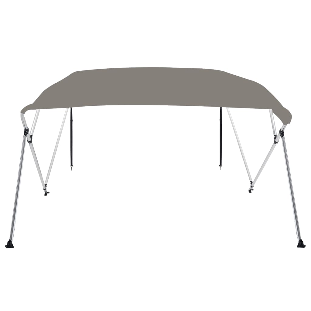 Bimini di Prua con Tendalino 4 Archi Grigio 243x180x137 cm