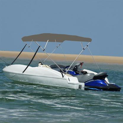 Bimini di Prua con Tendalino 4 Archi Grigio 243x180x137 cm