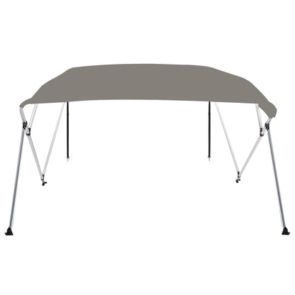 Bimini di Prua con Tendalino 4 Archi Grigio 243x196x137 cm
