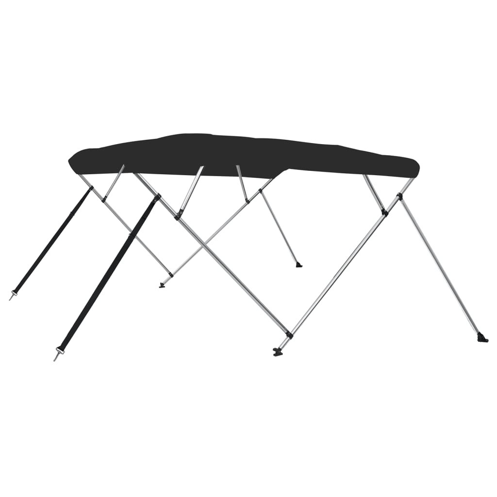 Bimini di Prua con Tendalino 4 Archi Nero 243x210x137 cm