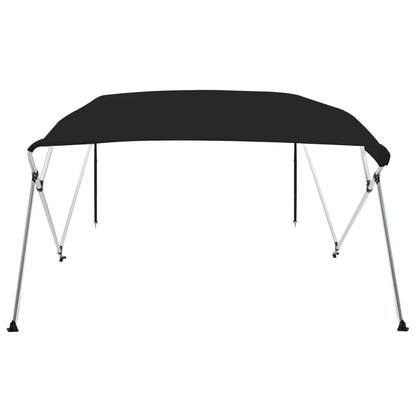Bimini di Prua con Tendalino 4 Archi Nero 243x210x137 cm
