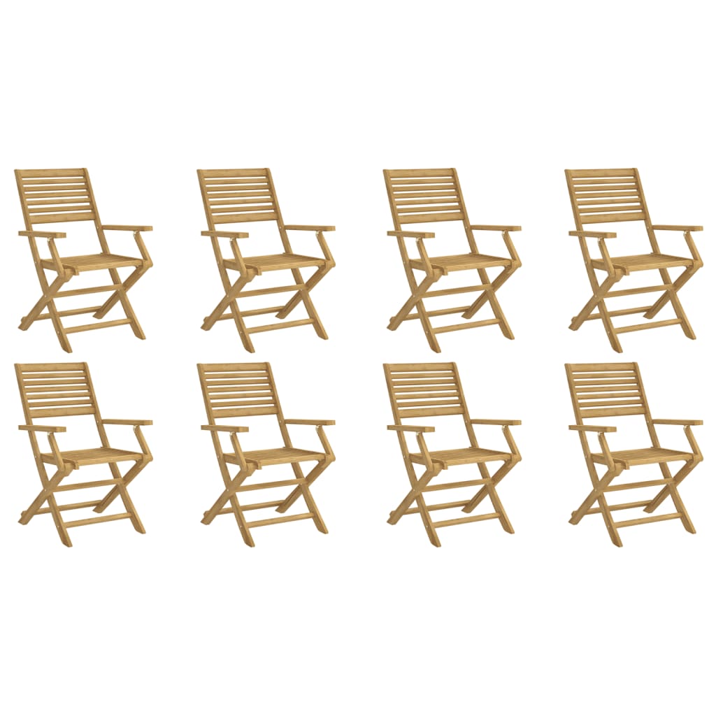 Sedie Giardino Pieghevoli 8pz 54,5x61,5x86,5 cm Massello Acacia