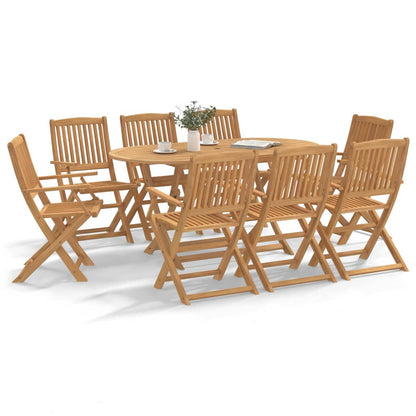 Set da Pranzo da Giardino 9 pz Legno Massello di Acacia