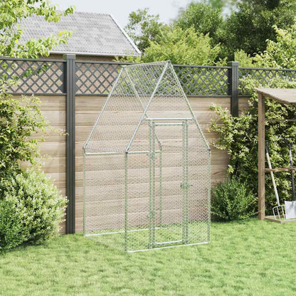 Gabbia per Polli Argento 100x100x190 cm in Acciaio Zincato