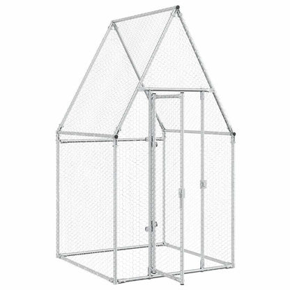 Gabbia per Polli Argento 100x100x190 cm in Acciaio Zincato