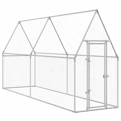 Gabbia per Polli Argento 400x100x190 cm in Acciaio Zincato
