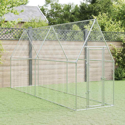 Gabbia per Polli Argento 400x100x190 cm in Acciaio Zincato