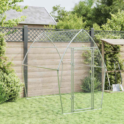 Gabbia per Polli Argento 200x105x182 cm in Acciaio Zincato