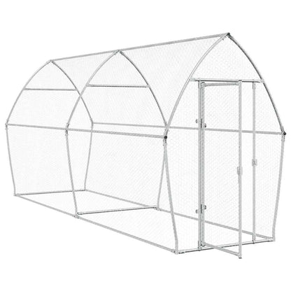 Gabbia per Polli Argento 400x105x182 cm in Acciaio Zincato