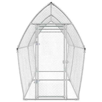 Gabbia per Polli Argento 400x105x182 cm in Acciaio Zincato