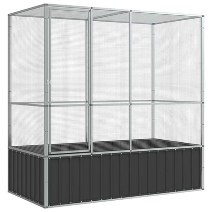 Voliera Argento 210,5x107x212 cm in Acciaio
