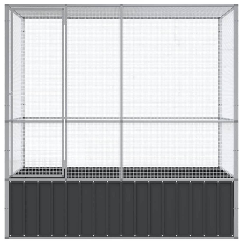 Voliera Argento 210,5x107x212 cm in Acciaio