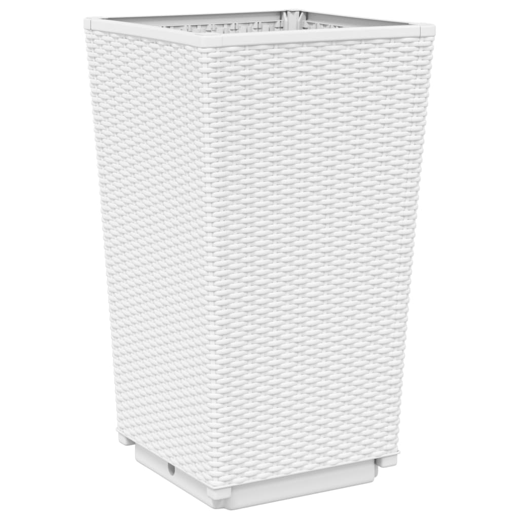 Fioriere da Giardino 2 pz Bianche 32,5x32,5x57 cm in PP
