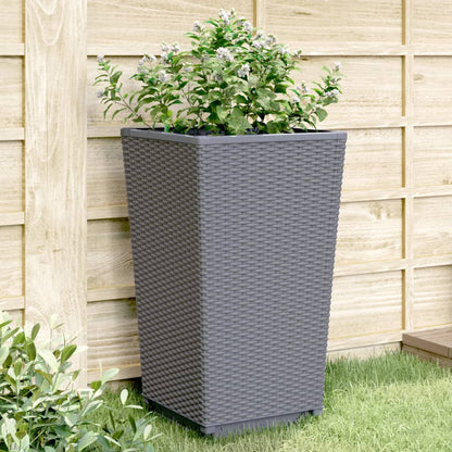 Fioriere da Giardino 4 pz Grigio Blu 32,5x32,5x57 cm in PP