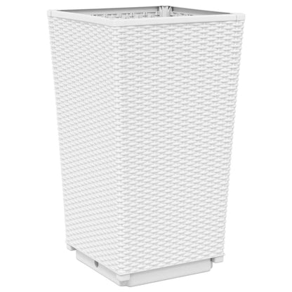 Fioriere da Giardino 4 pz Bianche 32,5x32,5x57 cm in PP