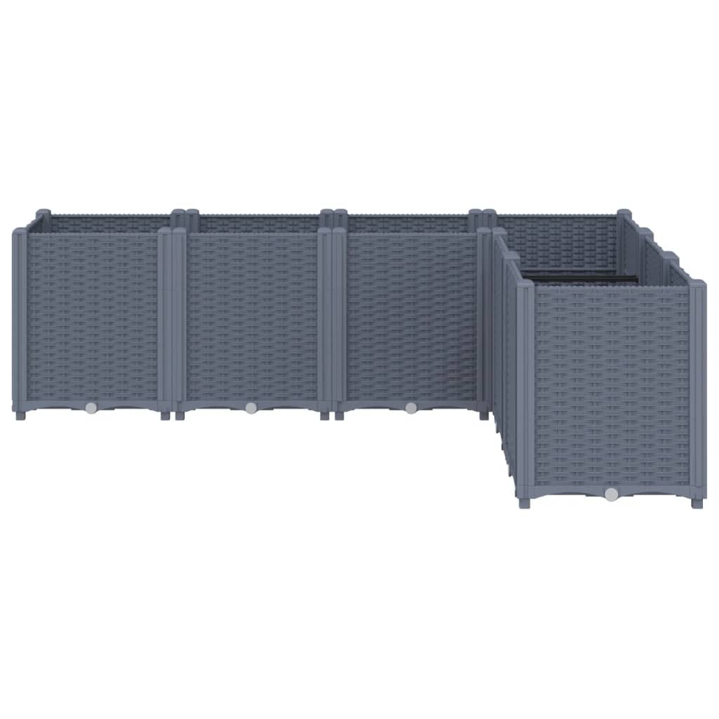 Fioriera da Giardino Grigio Blu 160x120x53 cm in PP