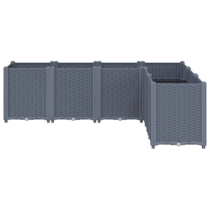 Fioriera da Giardino Grigio Blu 160x120x53 cm in PP