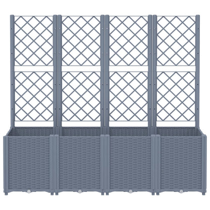 Fioriera Giardino con Traliccio Grigio Blu 160x40x140 cm PP