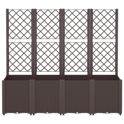 Fioriera da Giardino con Traliccio Marrone 160x40x140 cm in PP