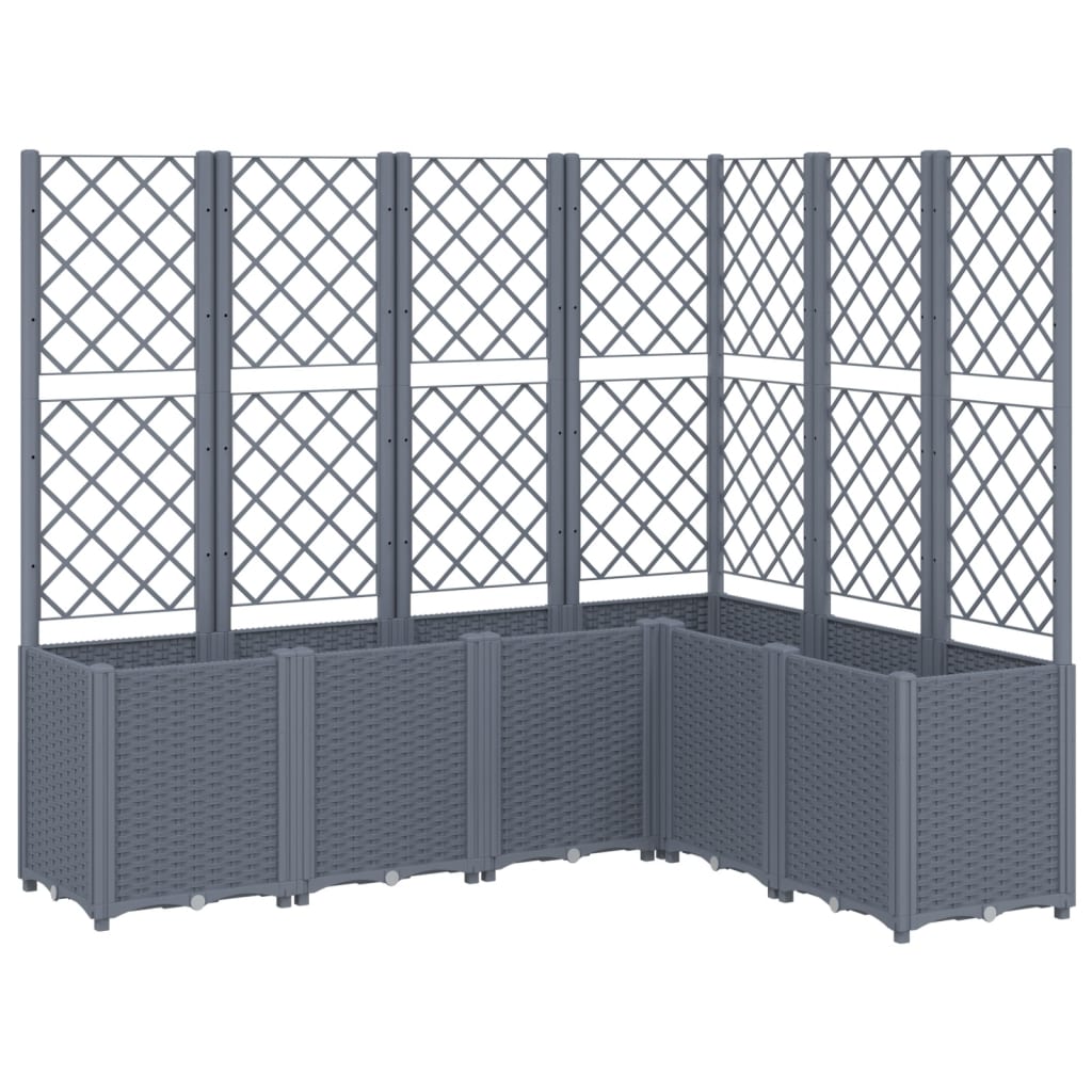 Fioriera Giardino con Graticcio Grigio Blu 160x120x140 cm PP