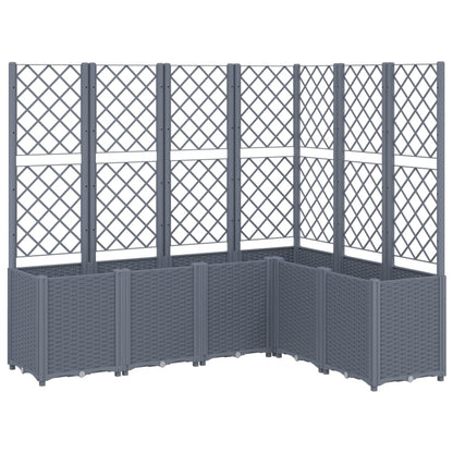 Fioriera Giardino con Graticcio Grigio Blu 160x120x140 cm PP