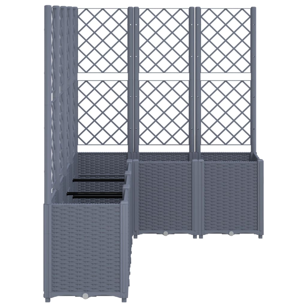 Fioriera Giardino con Graticcio Grigio Blu 160x120x140 cm PP