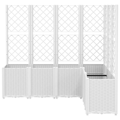 Fioriera da Giardino con Graticcio Bianco 160x120x140 cm in PP