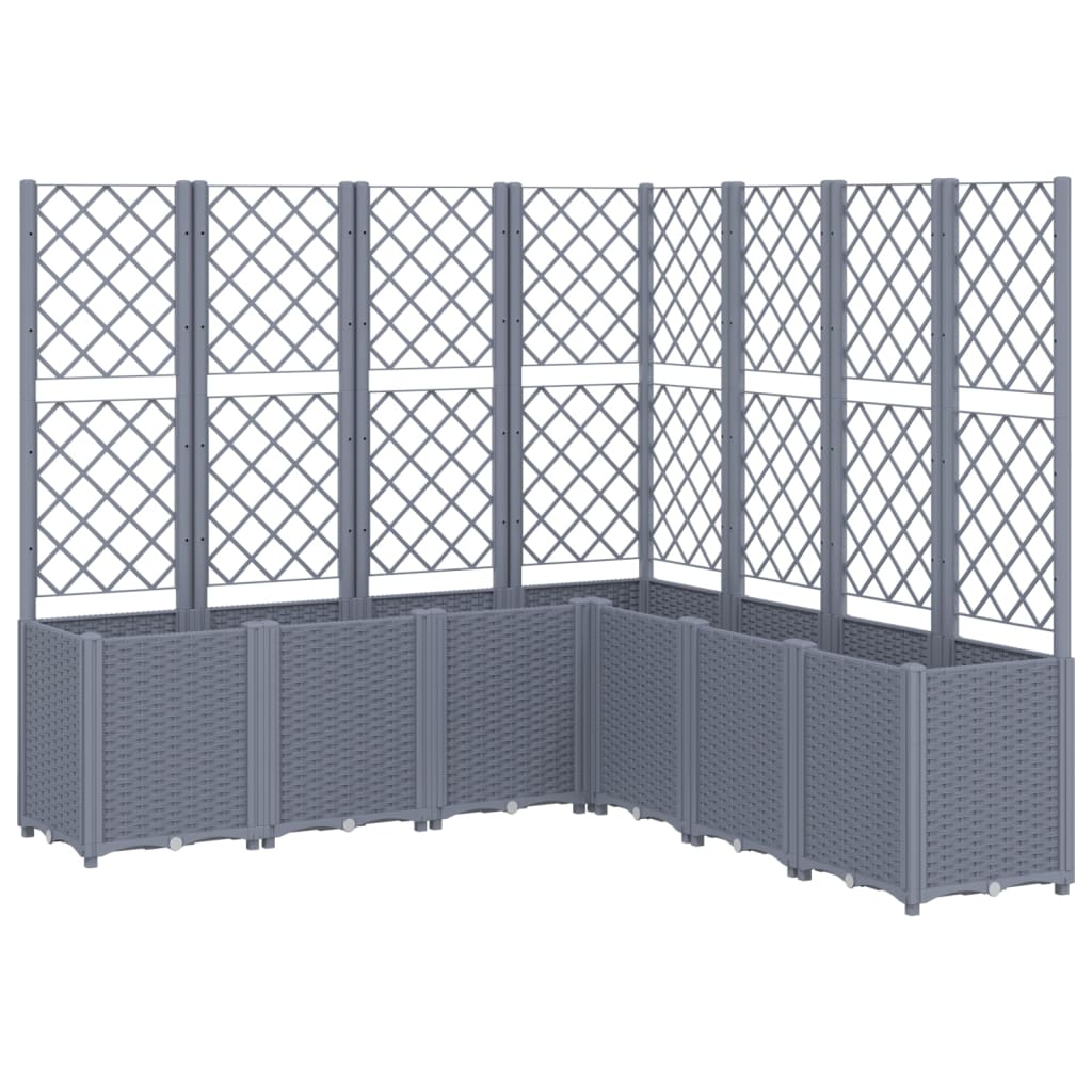 Fioriera Giardino con Traliccio Grigio Blu 160x160x140 cm PP