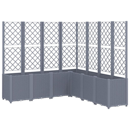 Fioriera Giardino con Traliccio Grigio Blu 160x160x140 cm PP