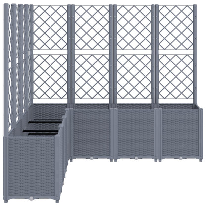 Fioriera Giardino con Traliccio Grigio Blu 160x160x140 cm PP