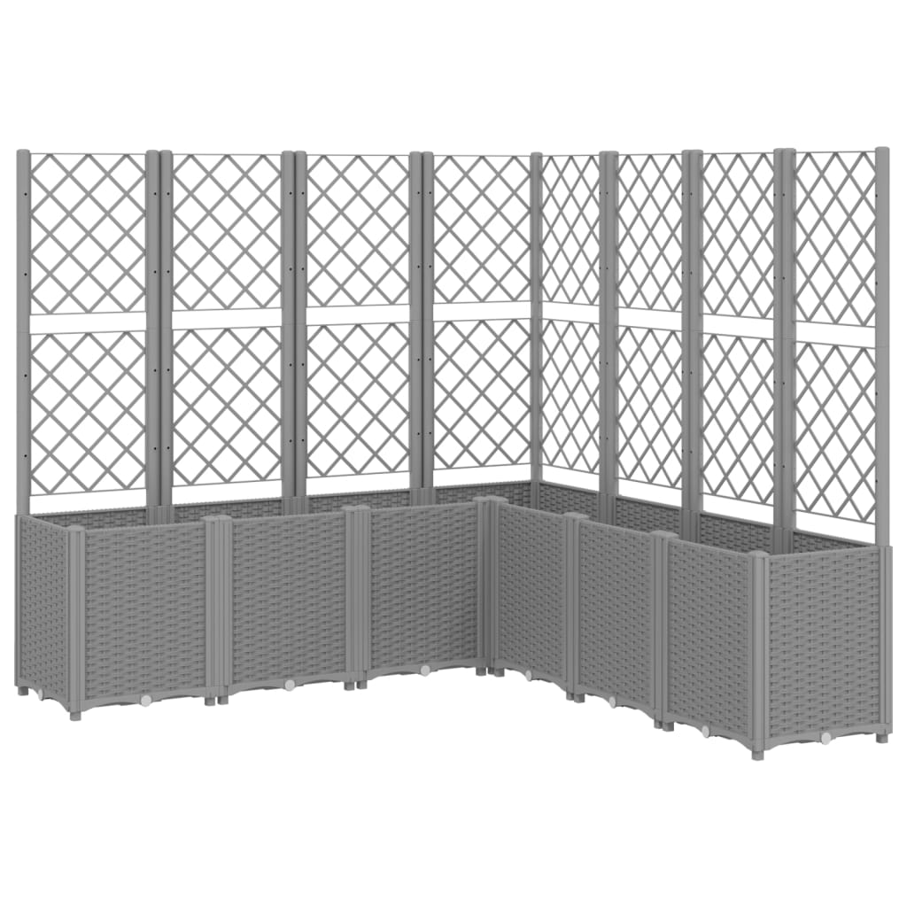 Fioriera Giardino con Traliccio Grigio Chiaro 160x160x140 cm PP