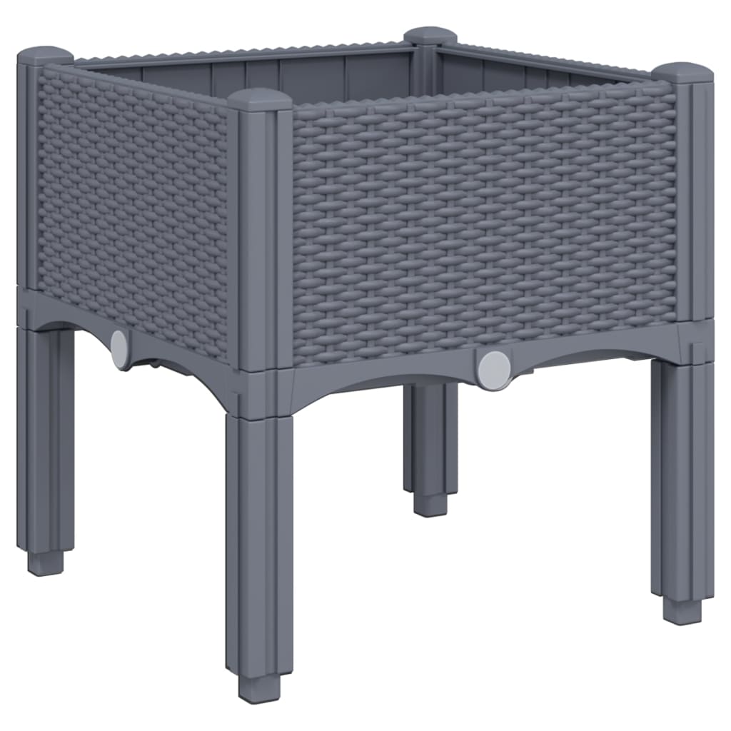 Fioriera da Giardino con Gambe Grigio Blu 40x40x42 cm in PP