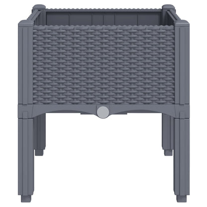 Fioriera da Giardino con Gambe Grigio Blu 40x40x42 cm in PP