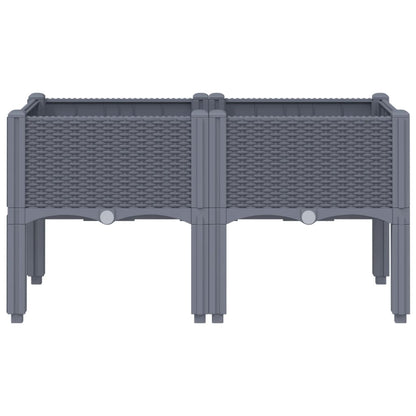 Fioriera da Giardino con Gambe Grigio Blu 80x40x42 cm in PP