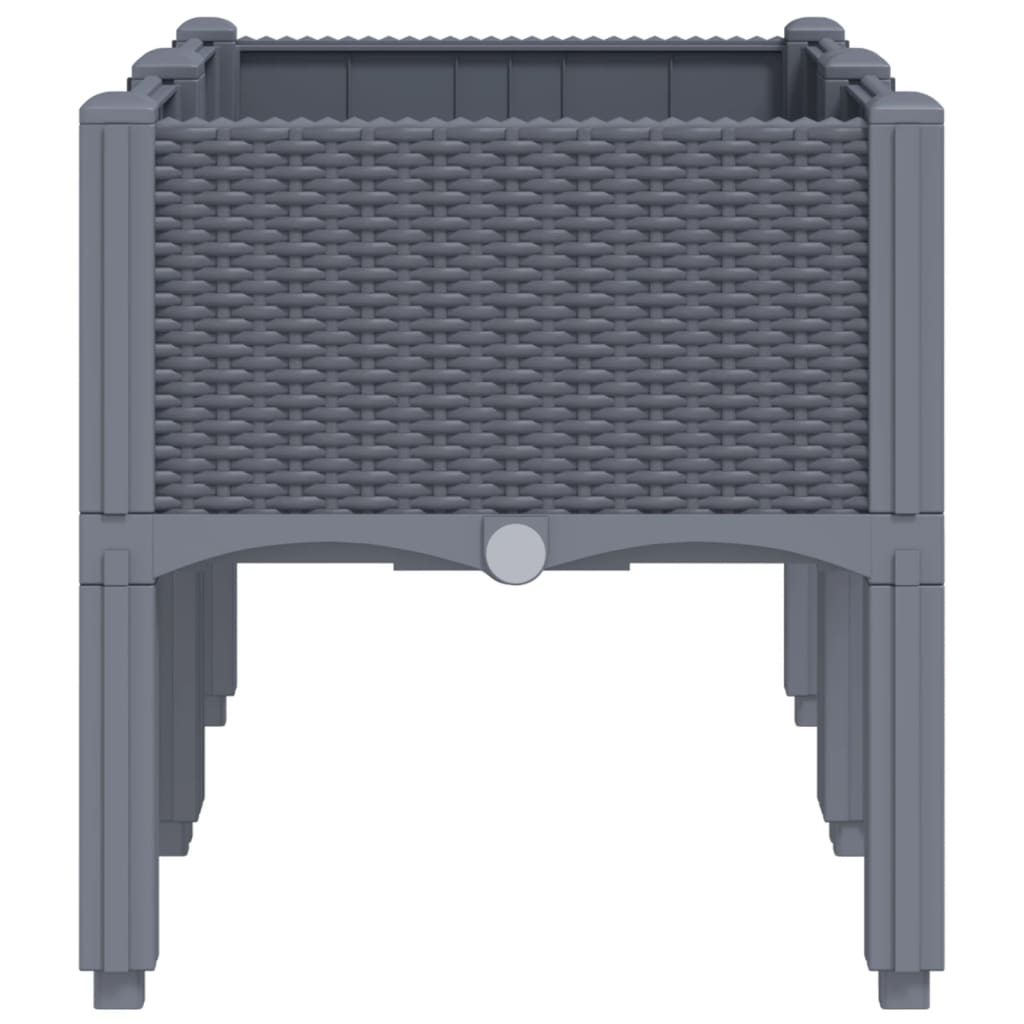 Fioriera da Giardino con Gambe Grigio Blu 80x40x42 cm in PP
