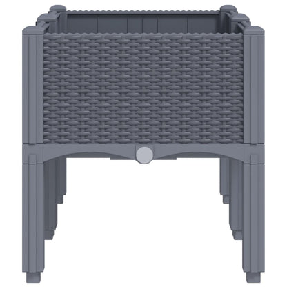 Fioriera da Giardino con Gambe Grigio Blu 80x40x42 cm in PP