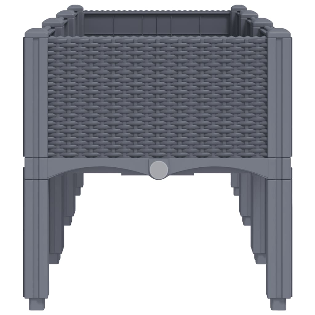 Fioriera da Giardino con Gambe Grigio Blu 120x40x42 cm in PP
