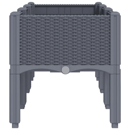 Fioriera da Giardino con Gambe Grigio Blu 120x40x42 cm in PP