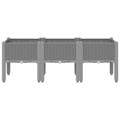 Fioriera da Giardino con Gambe Grigio Chiaro 120x40x42 cm in PP